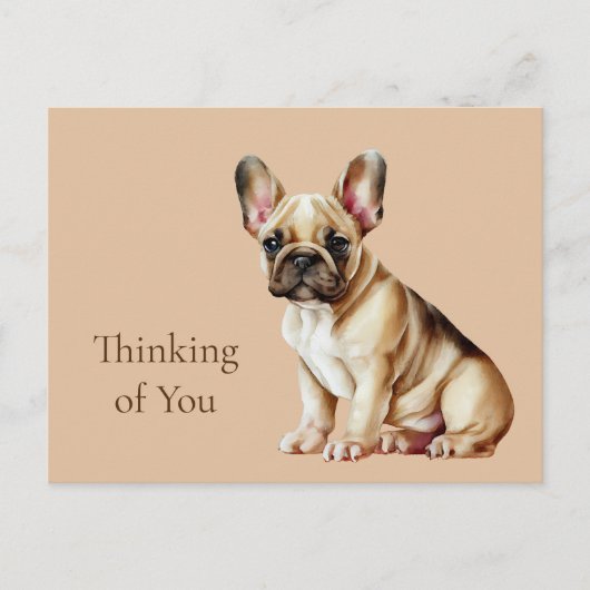 Frenchie Dog denkt aan je Briefkaart (Voorkant)