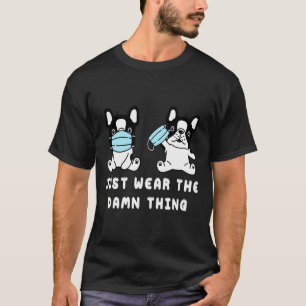 Frenchie Dog Face Mask Cute French T-shirt