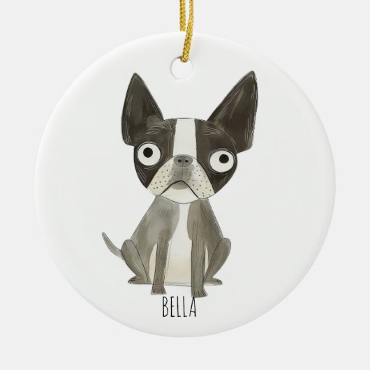 Frenchie Dog Keramisch Ornament (Voorkant)