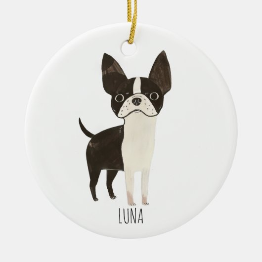 Frenchie Dog Keramisch Ornament (Voorkant)