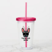 Frenchie Dog Ma Blue en Tan French Bulldog Acryl Drinkbeker (Voorkant)