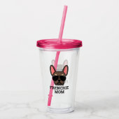 Frenchie Dog Ma Brown en tan French Bulldog Acryl Drinkbeker (Achterkant)