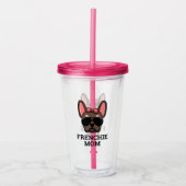 Frenchie Dog Ma Brown en Tan French Bulldog Acryl Drinkbeker (Voorkant)