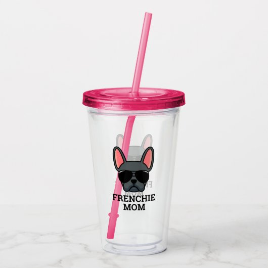 Frenchie Dog mam Blue French Bulldog Acryl Drinkbeker (Achterkant)