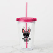 Frenchie Dog Mam Lila en Tan French Bulldog Acryl Drinkbeker (Voorkant)