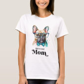 Frenchie Dog MOM Personalized Retro French Bulldog T-shirt (Voorkant)