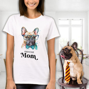 Frenchie Dog MOM Personalized Retro French Bulldog T-shirt