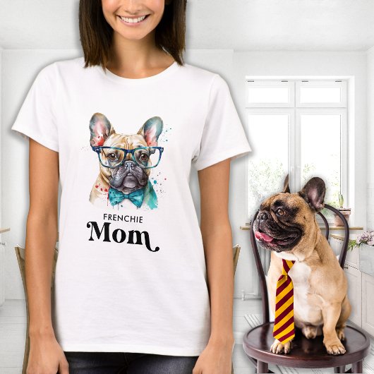 Frenchie Dog MOM Personalized Retro French Bulldog T-shirt