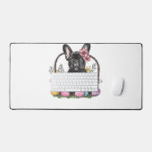 Frenchie Dog Pasen Frenchie Dog Eieren Kunst T-Shi Bureaumat (Keyboard & Muis)