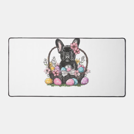 Frenchie Dog Pasen Frenchie Dog Eieren Kunst T-Shi Bureaumat (Voorkant)