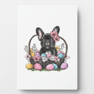 Frenchie Dog Pasen Frenchie Dog Eieren Kunst T-Shi Fotoplaat