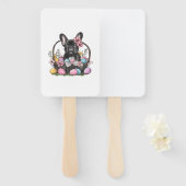 Frenchie Dog Pasen Frenchie Dog Eieren Kunst T-Shi Handwaaier (Voorkant en achterkant)
