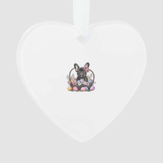 Frenchie Dog Pasen Frenchie Dog Eieren Kunst T-Shi Ornament (voorkant)