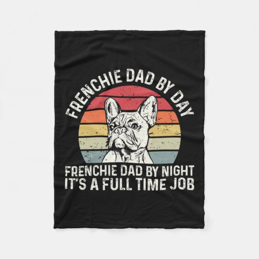Frenchie Dog Quote voor je franchie vader Fleece Deken (Voorkant)