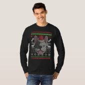 Frenchie Dog Santa Claus Ugly kerstpattern X T-shirt (Voorkant volledig)