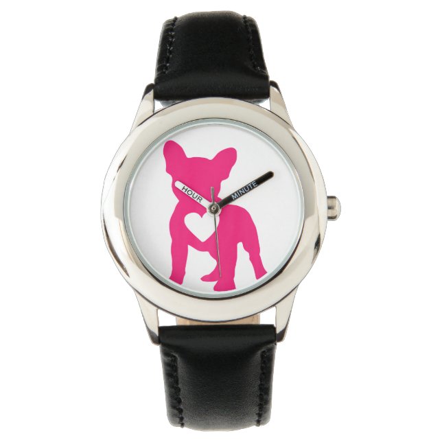 Frenchie Dogs Heart French Bulldog Dog Owner Horloge (Voorkant)