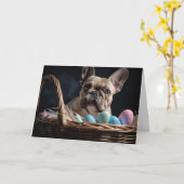 Frenchie Easter Kaart (Gele Bloem)