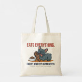 Frenchie Eet Alles Grappige Hond Moeder Kunst Tote Bag (Achterkant)