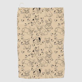 Frenchie en Botten Golfhanddoek