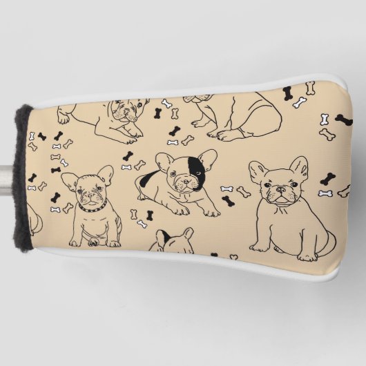 Frenchie en Botten Golfheadcover (Voorkant)
