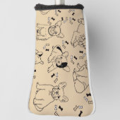 Frenchie en Botten Golfheadcover (Draai 90)