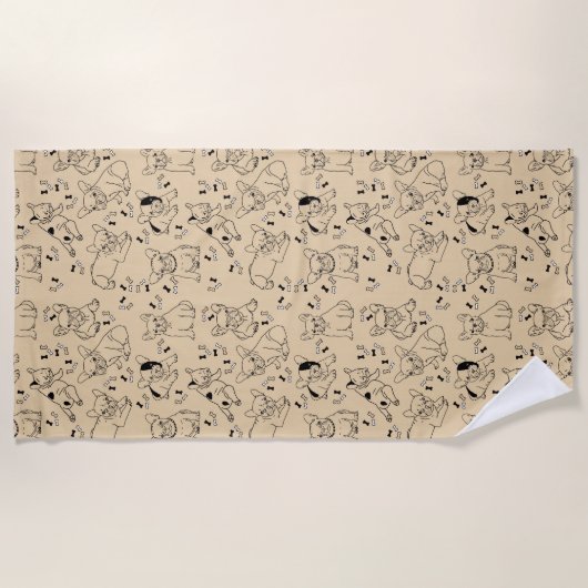 Frenchie en Botten Strandlaken (Voorkant)