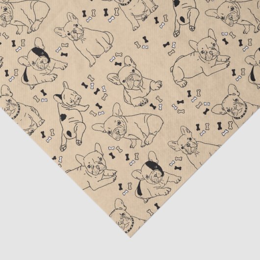 Frenchie en Botten Tissuepapier (Detail)