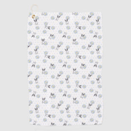Frenchie en Daisies Golfhanddoek