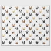 Frenchie- en vriendenpakpapier - wit cadeaupapier (Vlak)