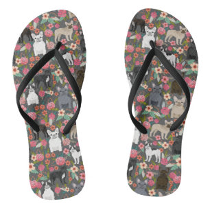 Frenchie Floral Shoes - franse sneakers voor bulld Teenslippers