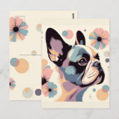 Frenchie Floral Vibes Briefkaart (Voorkant / Achterkant)