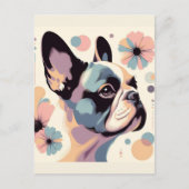 Frenchie Floral Vibes Briefkaart (Voorkant)