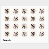 Frenchie Floral Vibes Ronde Sticker (Vel)