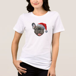 FRENCHIE Franse buldog kerstmuts vrolijk kerstfees Tri-Blend Shirt