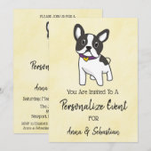 *~ Frenchie Franse Bulldog Evenement Mooie Uitnodi Kaart (Voorkant / Achterkant)