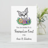 *~* Frenchie Franse Bulldog Lieve Uitnodiging Even (Staand voorkant)