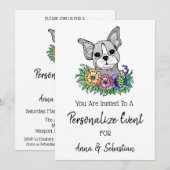 *~* Frenchie Franse Bulldog Ziet Er Uit Als Uitnod Kaart (Voorkant / Achterkant)