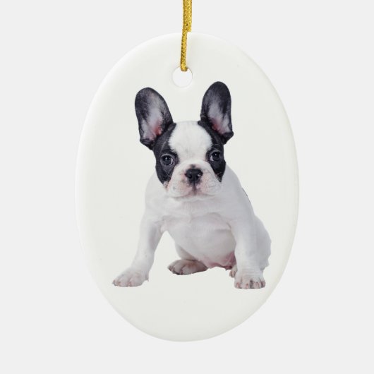 Frenchie - Franse stierenhondpuppy Keramisch Ornament (Voorkant)