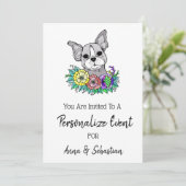 *~* Frenchie French Bulldog Cute Event Invitation Kaart (Staand voorkant)