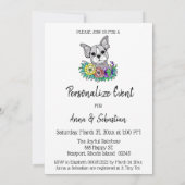 *~* Frenchie French Bulldog Cute Event Invitation Kaart (Achterkant)
