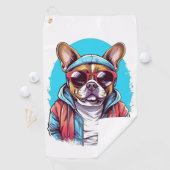 Frenchie French Bulldog Dog Golfhanddoek (Insitu)