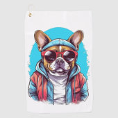 Frenchie French Bulldog Dog Golfhanddoek (Voorkant)