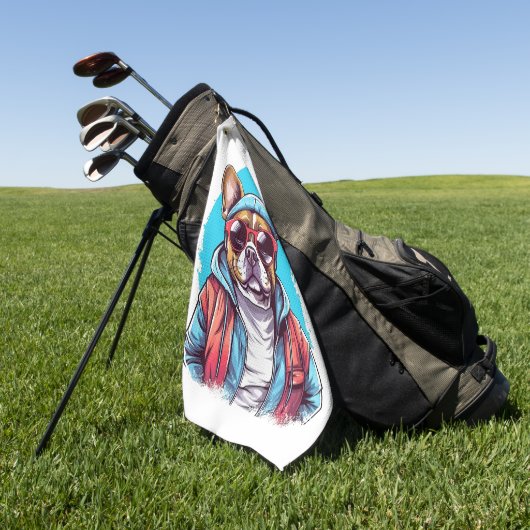 Frenchie French Bulldog Dog Golfhanddoek (Groen)