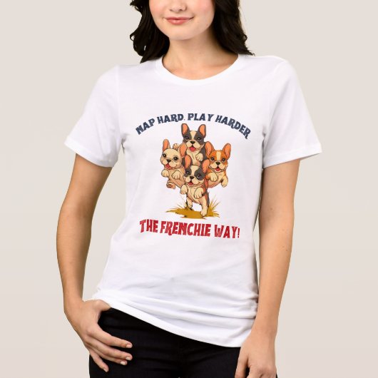 Frenchie French Bulldog Dog Tri-Blend Shirt (Voorkant)