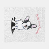 Frenchie French Bulldog Fleece Deken (Voorkant (Horizontaal))
