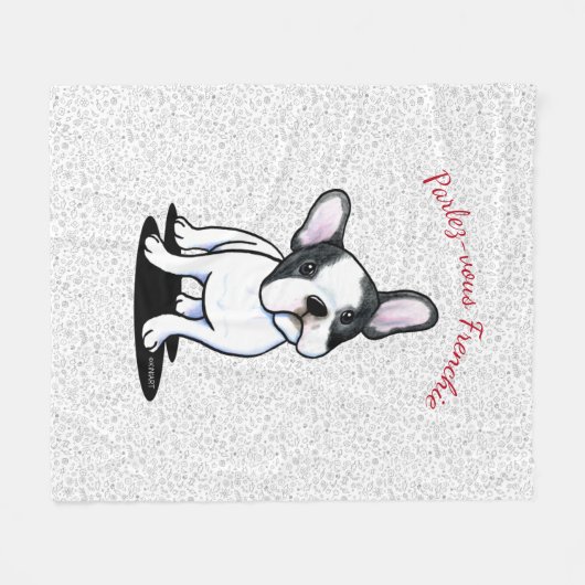 Frenchie French Bulldog Fleece Deken (Voorkant (Horizontaal))