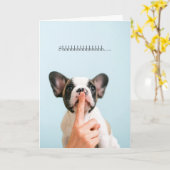 Frenchie French Bulldog Funny Denking of You Kaart (Gele Bloem)