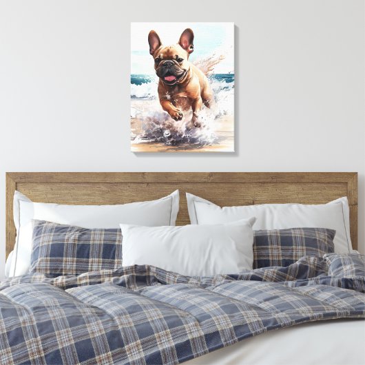 Frenchie French Bulldog Gift Canvas Afdruk (Insitu (Slaapkamer))