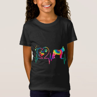 Frenchie French Bulldog mama Dad Heartbeat Tie Dye T-shirt