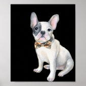 Frenchie French Bulldog plaid bow-stropdas Honden  Poster (Voorkant)